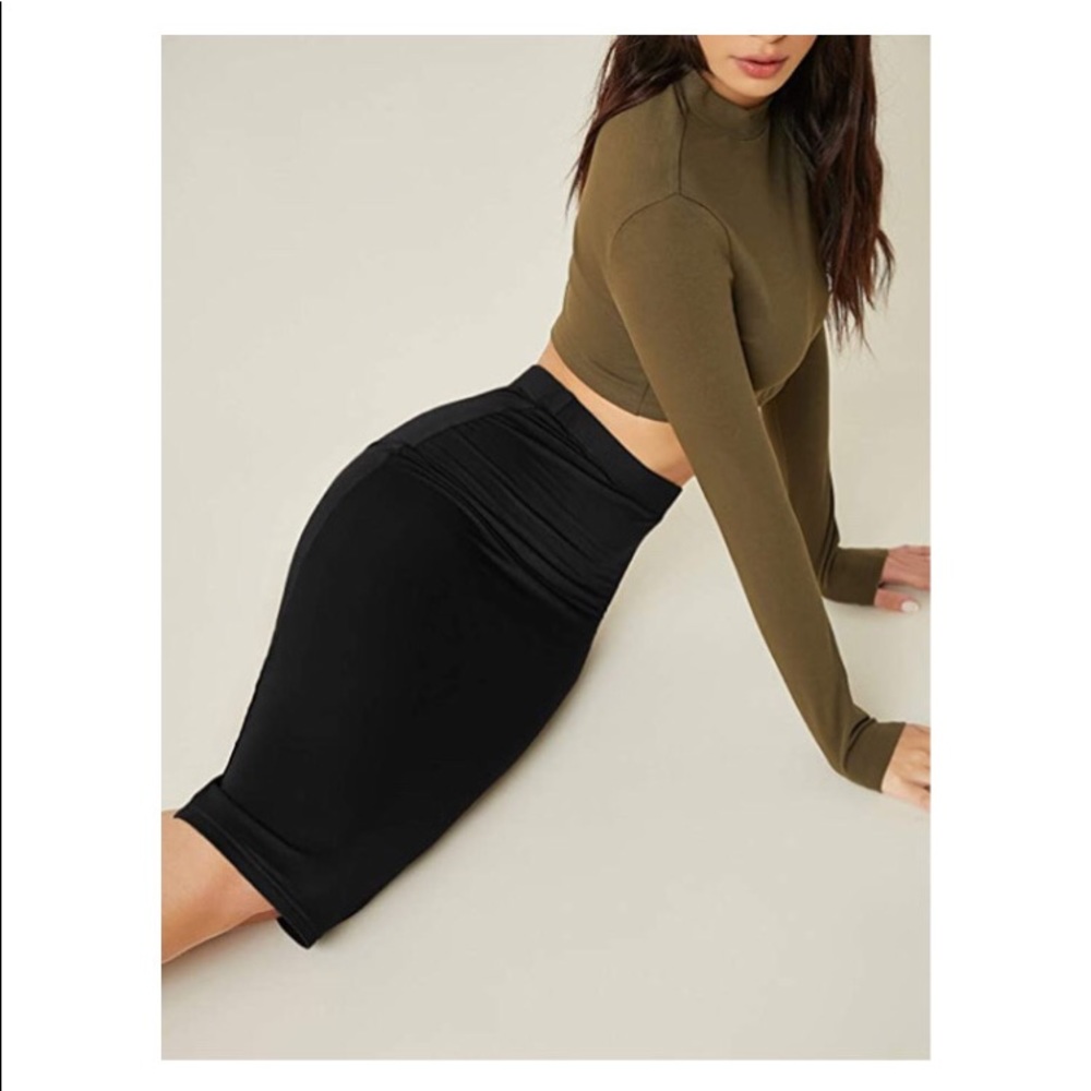 Black Women's Basic Solid Stretch High Waist Body… - image 3